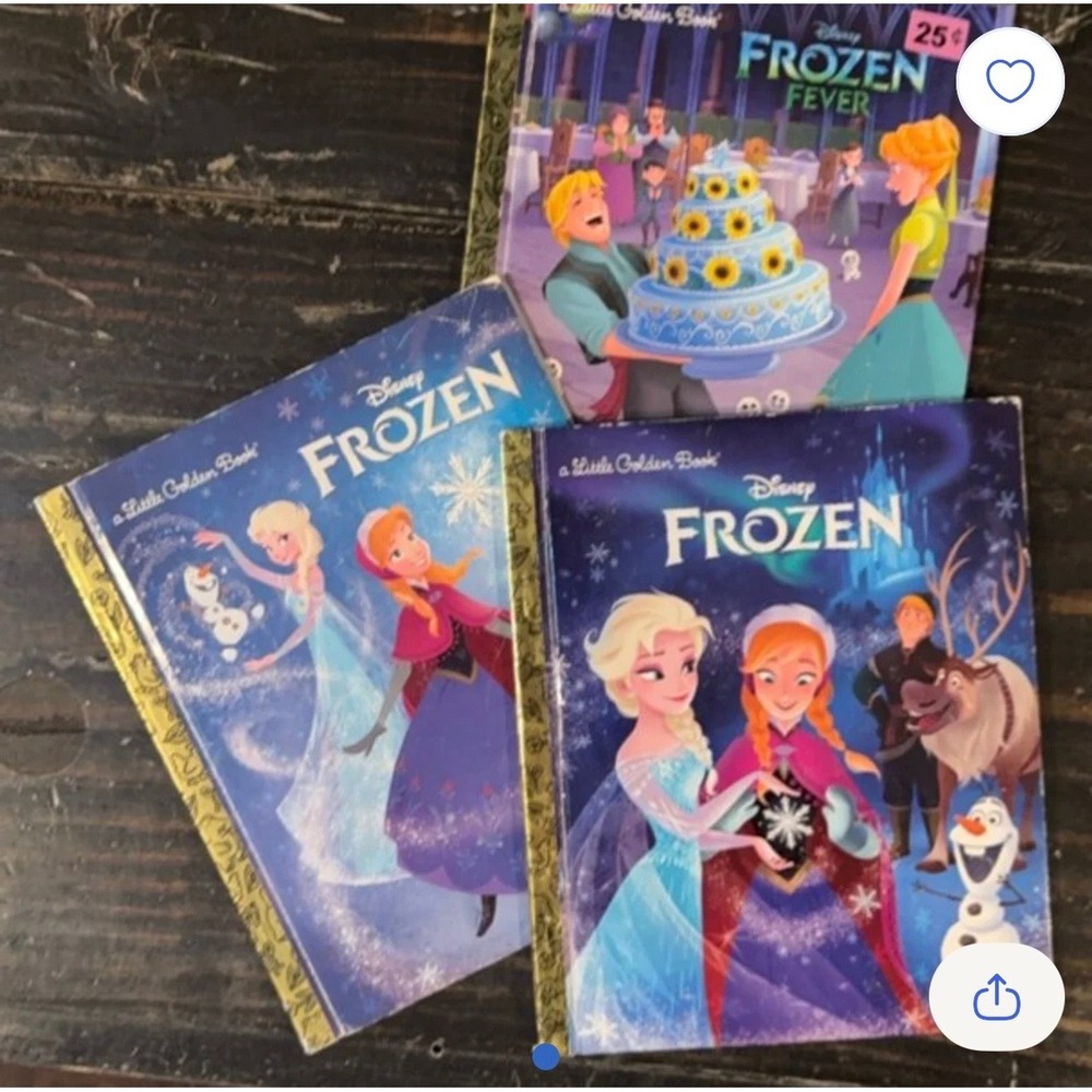 Disney Frozen Little Golden Book Lot of 3 Elsa Anna Frozen Fever Hardcover Books